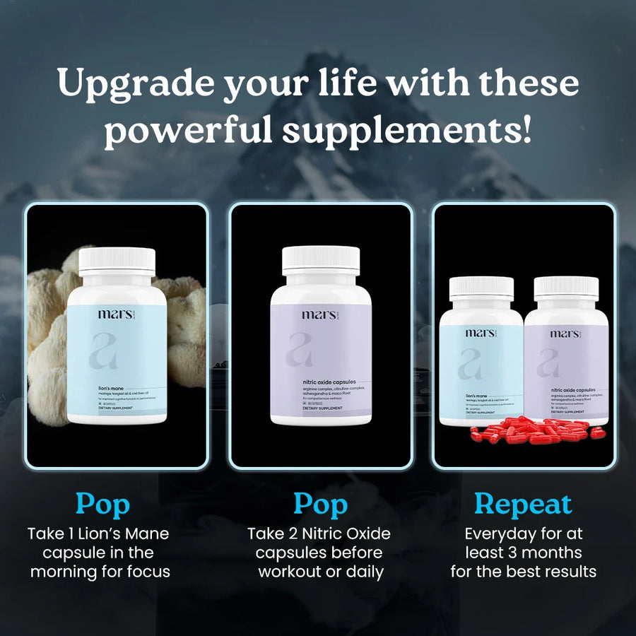 Mars Vitality Max - Natural Lions Mane & Nitric Oxide Capsules
