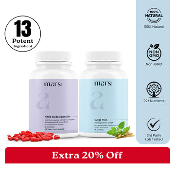 Growth Max Combo: Powered by Nitric Oxide & Pure Ashwagandha Capsules