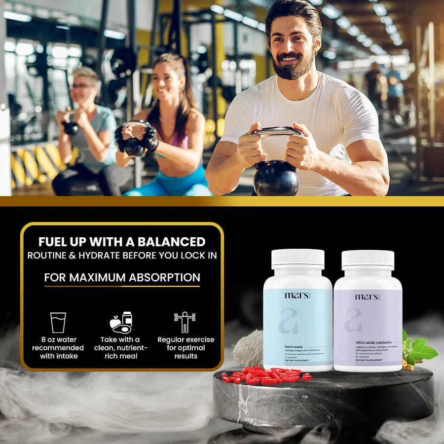 Mars Vitality Max - Natural Lions Mane & Nitric Oxide Capsules