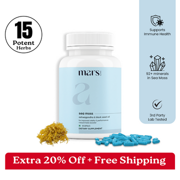 Mars Natural Sea Moss Caps: Powered with Ashwagandha, Black Seed, & Vitamin D3