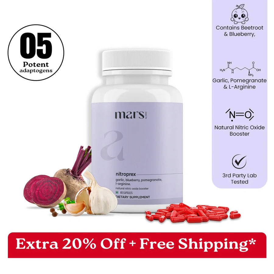 Mars NitroPrex: Natural Nitric Oxide Booster for Supercharge Blood Flow, Stamina & Performance