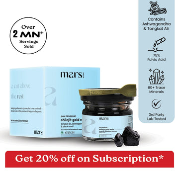 Mars Pure Himalayan Shilajit Gold Resin: Powered with Ashwagandha, Maca Root & Black Musli