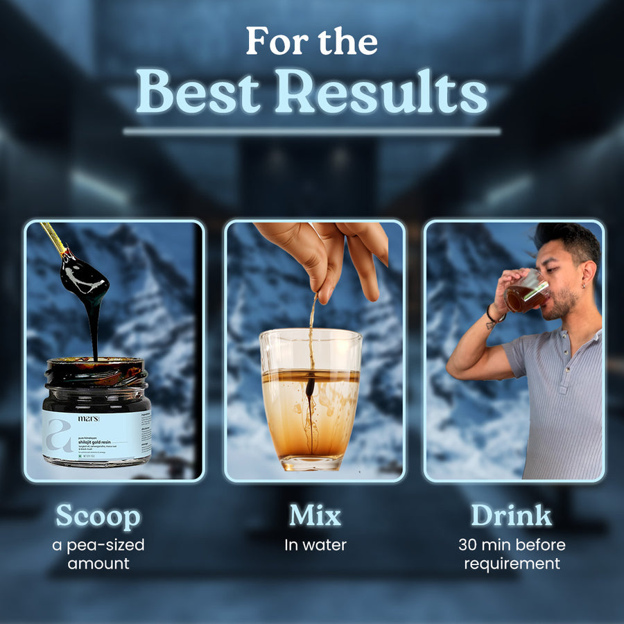 Mars Pure Himalayan Shilajit Gold Resin: Powered with Ashwagandha, Maca Root & Black Musli