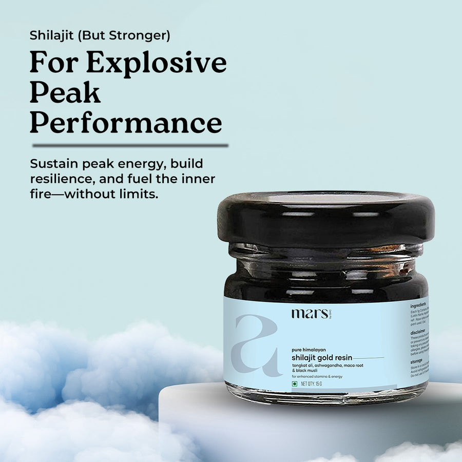 Mars Pure Himalayan Shilajit Gold Resin: Powered with Ashwagandha, Maca Root & Black Musli