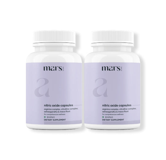 Mars Nitric Oxide Capsules with L-Arginine, L-Citrulline & Adaptogens - Circulation, Endurance & Recovery Support (60N)