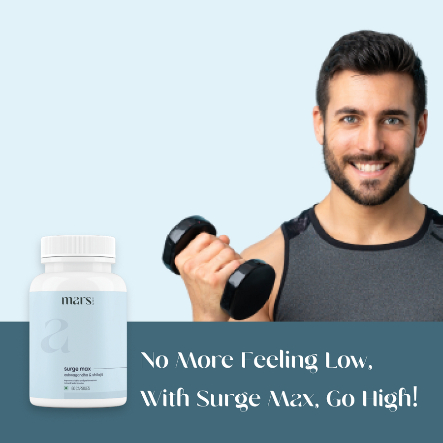 Mars Surge Max Caps: Powered with Ashwagandha & Shilajit For Improved T-Levels, Stamina & Bedroom Game
