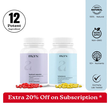 Mars Testo Max Combo : Mars Beetroot Nitric Oxide Booster & Mars Turkesterone Capsules